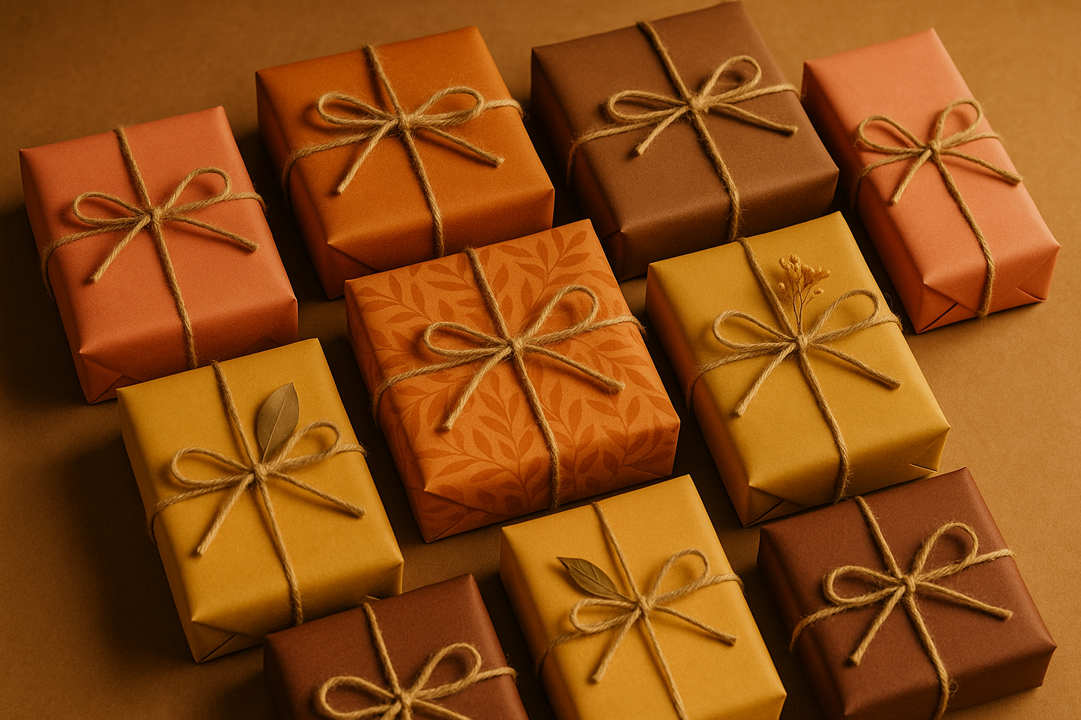 parcels nice packed in warm nice colour